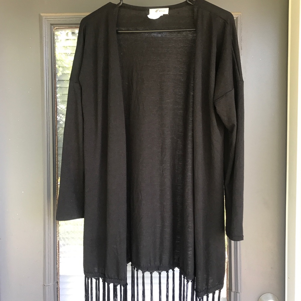 Black fringe cardigan